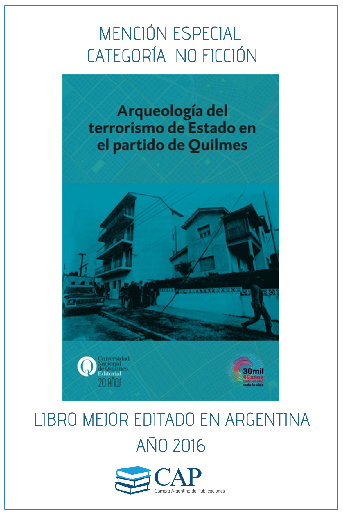 Premian a Arqueología del terrorismo en el Concurso Los Libros Mejor Editados en la Argentina